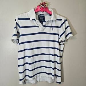 Abercrombie & Fitch Men's Muscle Fit Polo Shirt - XL - Y2K Vintage - Distressed